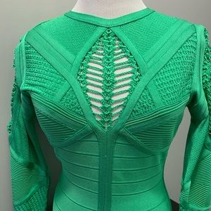 Green bandage dress with cutouts
